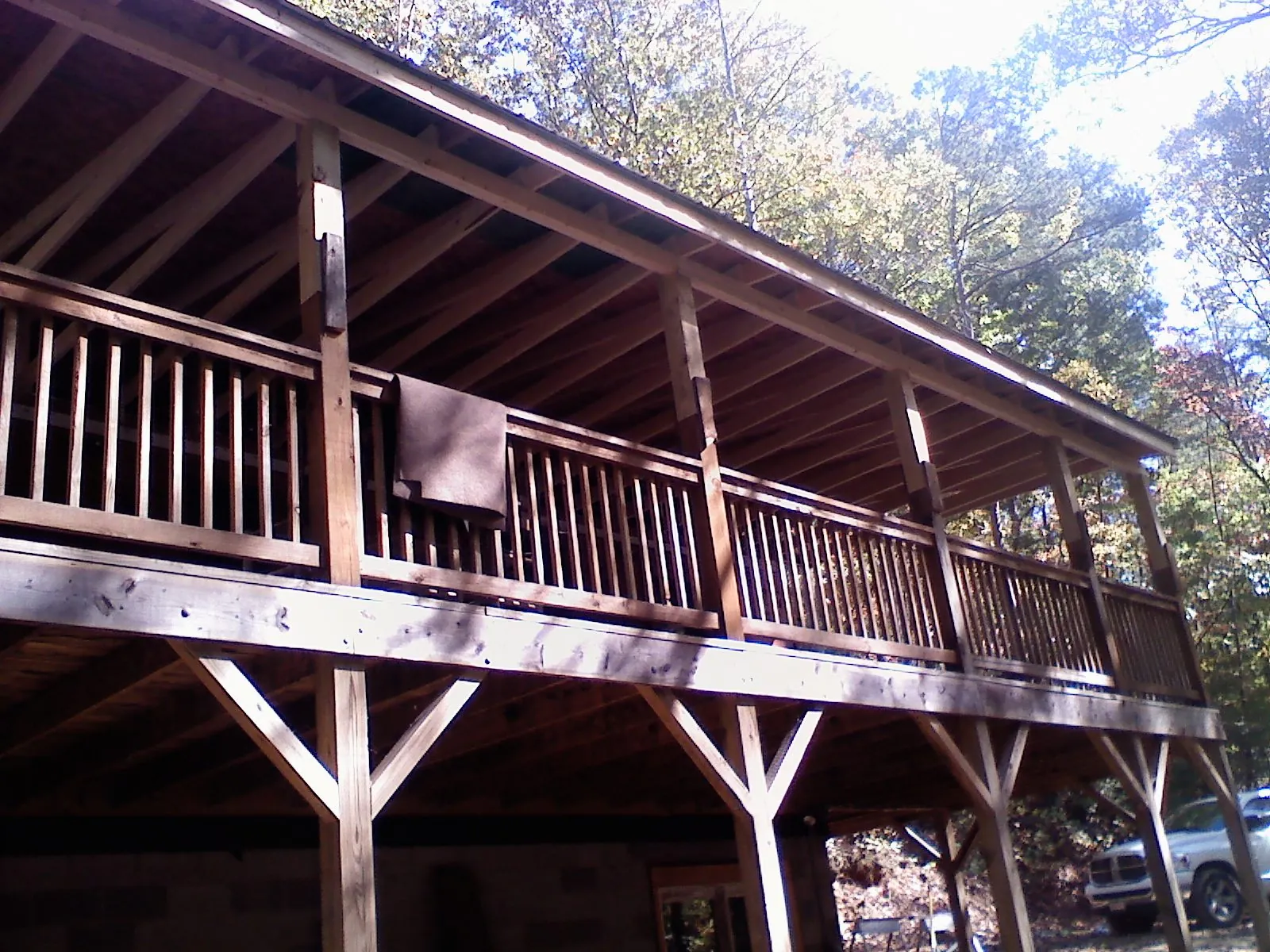 Timber framing under a new elevated porch and deck — Roof Leak Repair in Jenkintown by Roofing Brothers